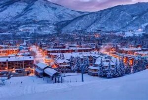 Weekend in USA. A picturesque mountain town, Aspen is perfect for outdoor activities in the summer and world-class skiing in the winter.