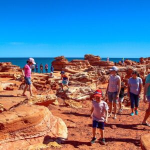 Known for its red cliffs and unique rock formations, Gantheaume Point offers breathtaking views of the ocean. Visitors can explore the rugged coastline, discover ancient dinosaur footprints, and enjoy the turquoise waters of the Indian Ocean.