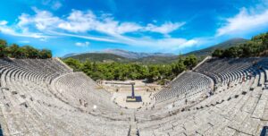 Epidaurus, Greece, is famed for its ancient theater, renowned for its acoustics and architectural brilliance. Delve into history as you explore this UNESCO World Heritage Site amidst the lush Greek countryside.