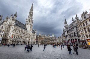 A stunning square surrounded by historic buildings, including the Town Hall and the King's House.