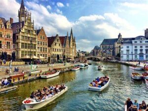 Picturesque streets along the river with historic buildings and charming cafes.