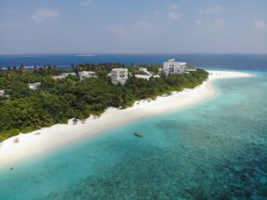 This designated beach area allows visitors to wear swimwear, unlike other parts of the Maldives where it is restricted. It is a great spot for sunbathing, swimming, and water sports activities.