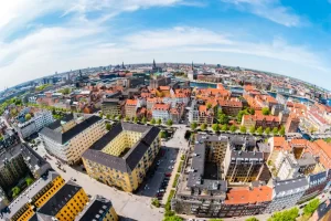 Aerial view of Denmark.