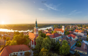 Szentendre, a charming town near Budapest Hungary, is famous for its colorful buildings, historical sites, art galleries and museums showcasing Hungarian folk art for tourists.