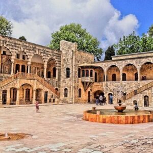 A stunning example of Lebanese architecture, Beiteddine Palace is a 19th-century palace located in the Chouf Mountains. Visitors can admire the intricate mosaics, ornate ceilings, and beautiful gardens of this historic landmark.