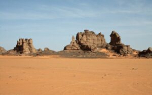This remote mountain range in southwestern Libya is home to thousands of prehistoric rock art sites, depicting scenes of daily life, hunting, and rituals dating back thousands of years.