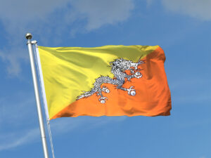 Images of flag of Bhutan.