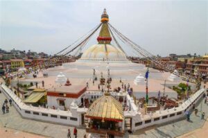 One of the largest stupas in Nepal, Boudhanath is a UNESCO World Heritage Site located in the northeastern outskirts of Kathmandu. It is a key site for Tibetan Buddhists and features a massive mandala.