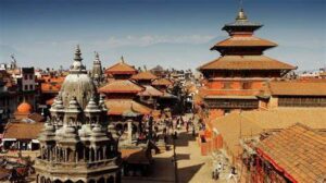 This square is in Bhaktapur, an ancient city known for its rich culture, temples, and art. It is home to the 55-Window Palace, Vatsala Temple, and many other historical monuments.