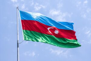 Images of flag of Azerbaijan.