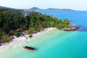 Known for its stunning beaches and crystal-clear waters, Koh Rong is a tropical paradise. Visitors can enjoy activities such as snorkeling, diving, and relaxing on the pristine sands.