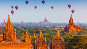 Bagan is one of the world’s greatest and beautiful archaeological sites in Myanmar, with over 2,000 ancient temples, pagodas, and stupas spread across a vast plain. The sunrise and sunset views over the temples are stunning.Top attractions: Shwesandaw Pagoda, Ananda Temple, and the Bagan Archaeological Zone.