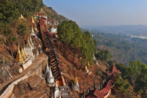 The Pindaya Caves are filled with thousands of Buddha statues, making it both a spiritual and visually striking site. Located on a limestone ridge, the caves offer an extraordinary atmosphere.Top attractions are Pindaya Cave, the Shan villages, and the nearby lakes.