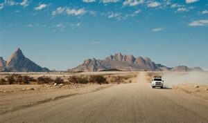 Damaraland is a rugged, scenic region in Namibia, known for its ancient rock engravings and striking desert landscapes. It is also home to the elusive desert-adapted wildlife, including elephants and rhinos.